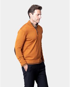 Мужской оранжевый свитер с воротником-стойкой Spagnolo, оранжевый