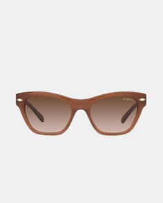 Женские солнцезащитные очки «кошачий глаз» из ацетата коричневого цвета Vogue, коричневый