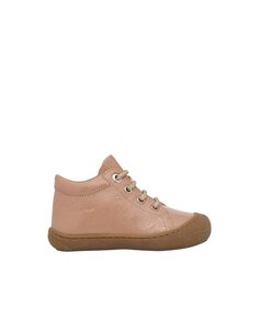 Высокие кроссовки для девочек для первых шагов из лакированной кожи на шнуровке Naturino, розовый