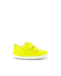 Желтые кожаные детские кроссовки с двойной застежкой-липучкой Bobux, желтый