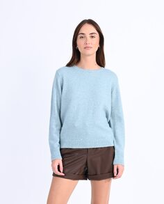 Женский свитер с длинными рукавами и блестящими деталями Molly Bracken, светло-синий