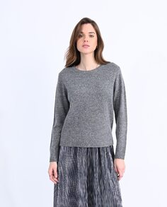 Женский свитер с длинными рукавами и блестящими деталями Molly Bracken, серый