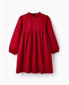 Красное платье для девочки с вышивкой Zippy, красный
