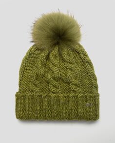 Женская плетеная шапка из шерсти и альпаки Roberto Verino, зеленый