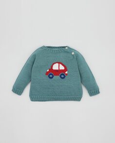 Зеленый хлопковый свитер для мальчика Fina Ejerique, зеленый