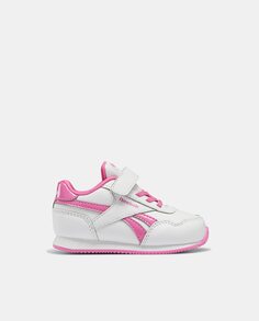 Низкие белые кроссовки для девочки с розовыми деталями Reebok, белый