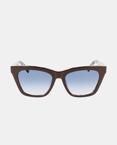 Квадратные женские солнцезащитные очки из ацетата гаваны Longchamp, светло-коричневый