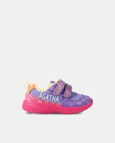 Кроссовки для бега для маленьких девочек с низким берцем и двойной застежкой-липучкой Agatha Ruiz de la Prada, фиолетовый