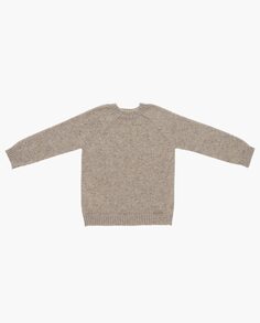 Вязаный свитер с круглым вырезом для мальчика темно-коричневого цвета Martín Aranda, темно коричневый
