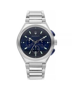 R8873639001 мужские часы со стальным и серебряным ремешком Maserati, серебро