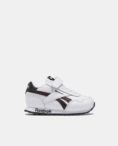 Низкие белые детские кроссовки с застежкой-липучкой и резинками Reebok, белый