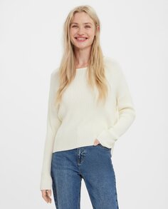 Женский однотонный свитер с длинными рукавами Vero Moda