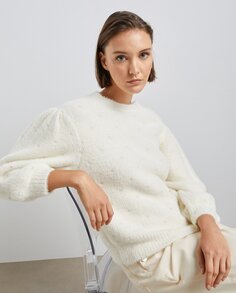 Женский меховой свитер с объемными рукавами Easy Wear