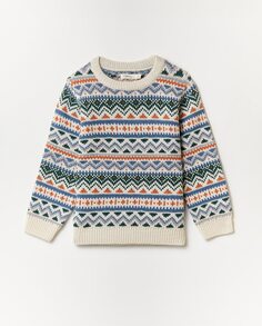 Жаккардовый свитер для мальчика Sfera, мультиколор (Sfera)