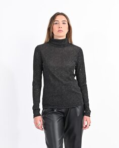 Тонкий женский свитер с длинными рукавами и бисером Lili Sidonio, черный