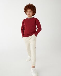 Базовый свитер для мальчика с круглым вырезом El Corte Inglés, гранатовый