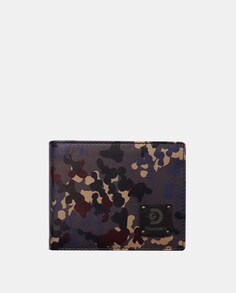 Горизонтальный кожаный кошелек разноцветный с принтом Discovery, мультиколор
