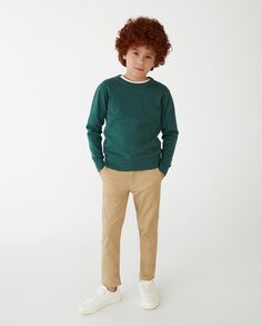 Базовый свитер для мальчика с круглым вырезом El Corte Inglés, зеленый