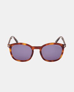 Мужские квадратные солнцезащитные очки из ацетата светло-гаванского цвета Tom Ford, коричневый