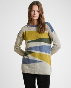 Длинный женский свитер с круглым вырезом Trucco, бежевый