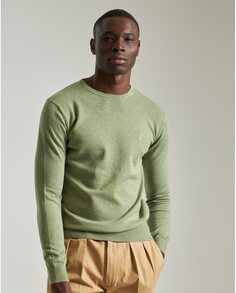Зеленый мужской свитер с круглым вырезом PuroEgo, зеленый