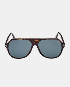 Мужские солнцезащитные очки-авиаторы из ацетата темно-гаванского цвета Tom Ford, темно коричневый