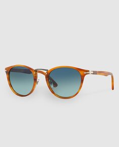 PO3108S коричневые солнцезащитные очки из ацетата с металлической перемычкой Persol, коричневый