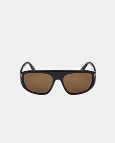 Черные солнцезащитные очки-авиаторы унисекс из ацетата Tom Ford, черный