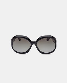 Черные женские солнцезащитные очки из ацетата с геометричным узором Tom Ford, черный