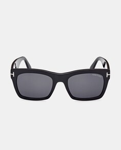 Квадратные мужские солнцезащитные очки из черного ацетата Tom Ford, черный
