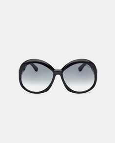 Черные круглые женские солнцезащитные очки из ацетата Tom Ford, черный