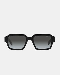 Мужские квадратные солнцезащитные очки из ацетата черного цвета Prada, черный