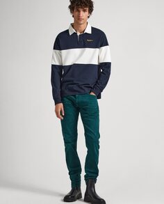 Обычные мужские брюки с пятью карманами зеленого цвета Pepe Jeans, зеленый