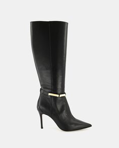 Женские ботинки из кожи наппа с острым носком и шпилькой - Atelier Line Latouche, черный
