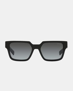 Мужские прямоугольные солнцезащитные очки из ацетата черного цвета Prada, черный