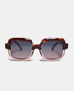 Женские квадратные солнцезащитные очки из ацетата коричневого цвета с поляризационными линзами No Idols, коричневый