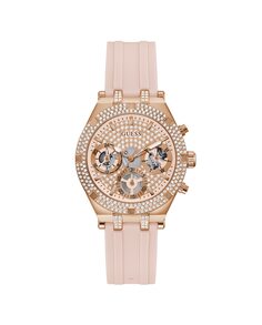 Женские часы Heiress GW0407L3 с силиконовым ремешком и розовым ремешком Guess, розовый