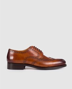 Magnanni мужские коричневые кожаные туфли на шнуровке с рубленым декором Magnanni, светло-коричневый