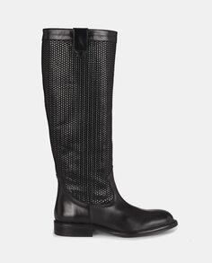 Женские кожаные ботинки Mexa Boots с высоким плетеным голенищем Micuir, черный