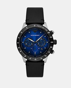 AR11522 черные кожаные мужские часы Emporio Armani, черный
