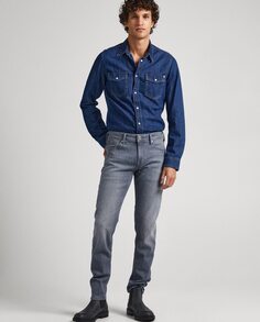 Серые мужские джинсы скинни Finsbury Pepe Jeans, серый