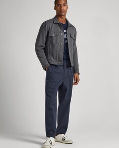 Обычные мужские брюки чинос темно-синего цвета Pepe Jeans, темно-синий