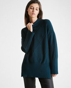 Женский вязаный свитер макси Trucco, зеленый