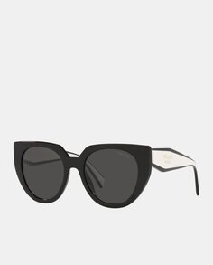 Черные женские солнцезащитные очки Prada «кошачий глаз» из ацетата Prada, черный