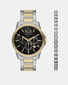 Мужские часы AX7148SET хронограф стальные с браслетом Armani Exchange, мультиколор