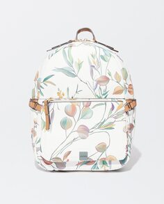 Женский рюкзак белого цвета с застежкой-молнией и цветочным принтом Parfois, белый