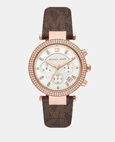 Michael Kors Parker MK6917 Коричневые женские часы с хронографом из ПВХ Michael Kors, коричневый