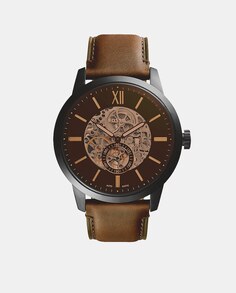 Townsman ME3155 Автоматические коричневые кожаные мужские часы Fossil, коричневый