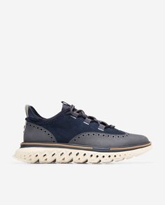 Темно-синие мужские кожаные кроссовки с кружевной застежкой Cole Haan, синий