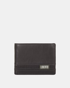 Коричневый кожаный кошелек с портмоне в американском стиле Liberto, коричневый